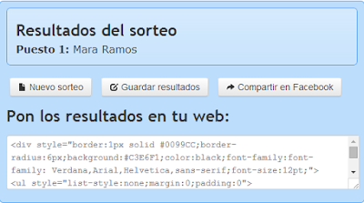 Resultado del sorteo by Acabajo Deco