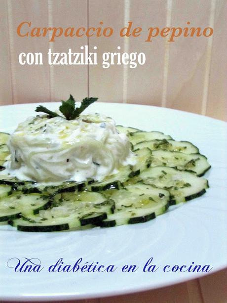 Carpaccio de pepino con tzatziki griego