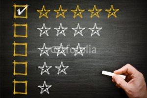 La evaluación del auxiliar de cajas de una gran superficie. Estrellas