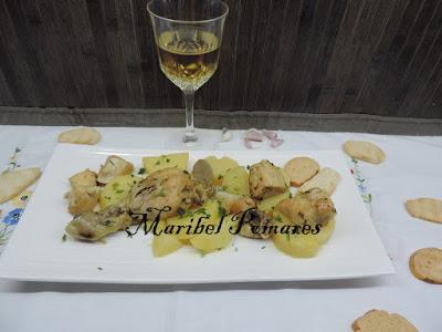 Pollo con patatas a la importancia. Pollo con patatas a la importancia.