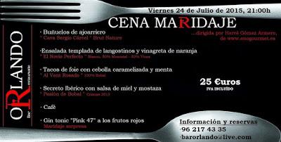 Maridaje en restaurante Orlando de Utiel (Valencia) Maridaje en restaurante Orlando de Utiel (Valencia)