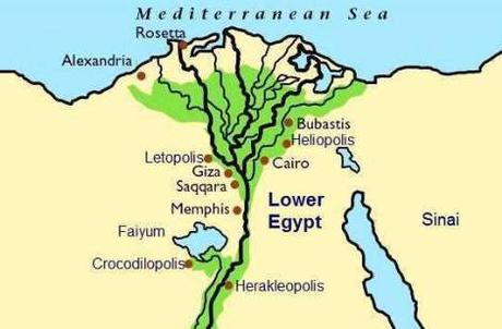 Mapa del Bajo Egipto