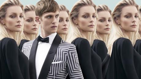 Jessica Stam y Mathias Lauridsen posan para la nueva campaña de Harrolds