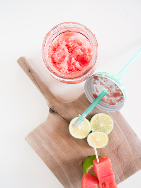 Granizado de sandía, lima y jengibre Granizado de sandía, lima y jengibre