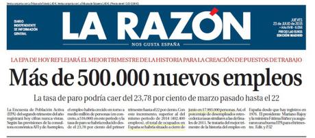 Portada la Razon descenso desempleo