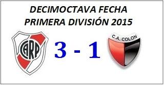 River Plate:3 - Colón:1 (Fecha 18°) River Plate:3 - Colón:1 (Fecha 18°)