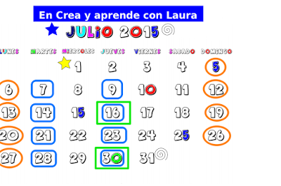 Julio en Crea y aprende con Laura