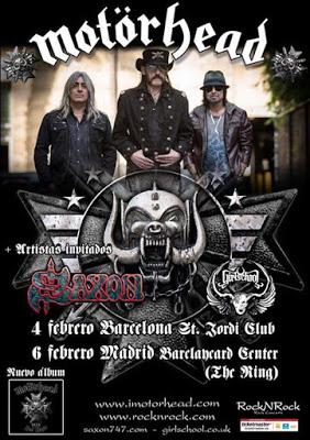 Motörhead, Saxon y Girlschool, juntos en febrero de 2016 en Barcelona y Madrid