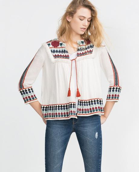 TRENDS; ZARA EMBROIDERED JACKET AGAIN.-