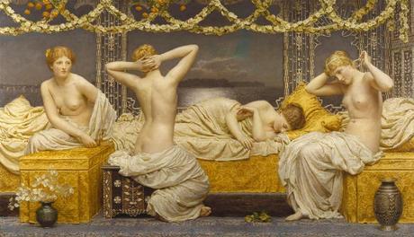 Mujeres bajo el pincel Noche de verano, de Albert Moore