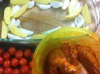 Muslitos De Pollo Asados Con Tomatitos Y Champiñones Muslitos De Pollo Asados Con Tomatitos Y Champiñones