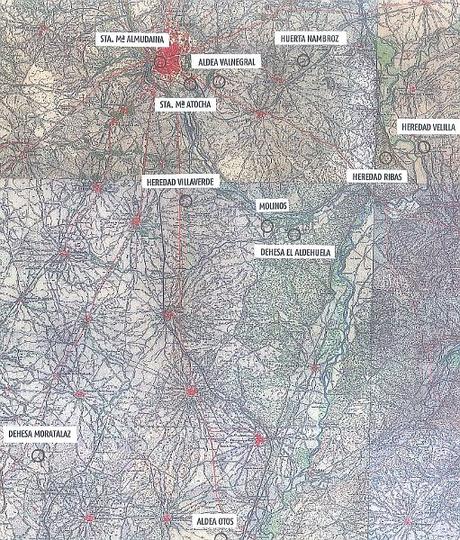 Mapa completo de la antigua Encomienda de Moratalaz