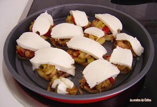 Berenjenas rellenas de atún y mozzarella Berenjenas rellenas de atún y mozzarella