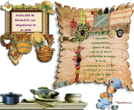 Ensalada de aguacate y langostinos con su salsa Ensalada de aguacate y langostinos con su salsa