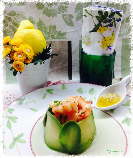 Ensalada de aguacate y langostinos con su salsa Ensalada de aguacate y langostinos con su salsa