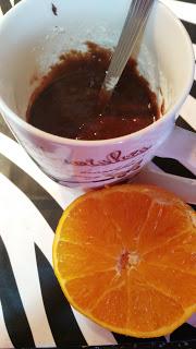 Mug cake de chocolate y naranja