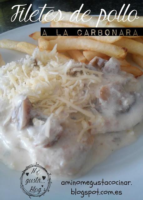 Filetes de pollo a la carbonara Filetes de pollo a la carbonara