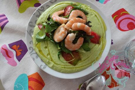 GAZPACHO DE AGUACATE CON LANGOSTINOS