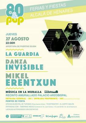 Conciertos Fiestas Alcalá de Henares 2015: Mikel Erentxun, Danza Invisible, La Guardia, Zombie Kids, Les Castizos, Juan Magán...