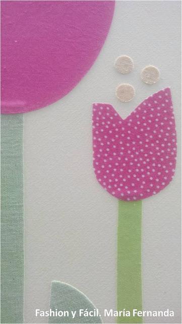 Cómo hacer cuadro con tulipanes y retazos de tela (Tulips with fabric) Cómo hacer cuadro con tulipanes y retazos de tela (Tulips with fabric)