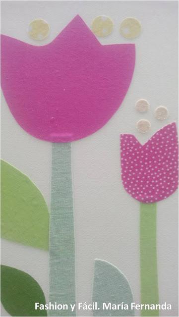 Cómo hacer cuadro con tulipanes y retazos de tela (Tulips with fabric) Cómo hacer cuadro con tulipanes y retazos de tela (Tulips with fabric)