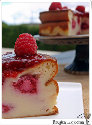 Tarta fácil de queso y frambuesas