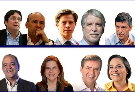 Los 9 candidatos a la Alcaldía de Bogotá. Imagen tomada de: HSBNoticias.com