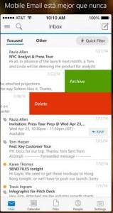 Características de Outlook para iPhone Outlook en iPhone