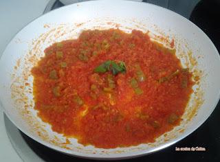 Fettuccine con pimientos y berenjenas Fettuccine con pimientos y berenjenas