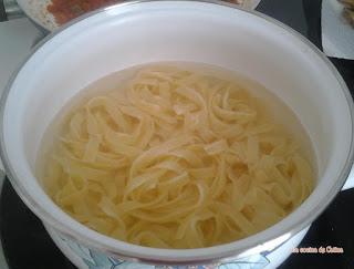 Fettuccine con pimientos y berenjenas Fettuccine con pimientos y berenjenas