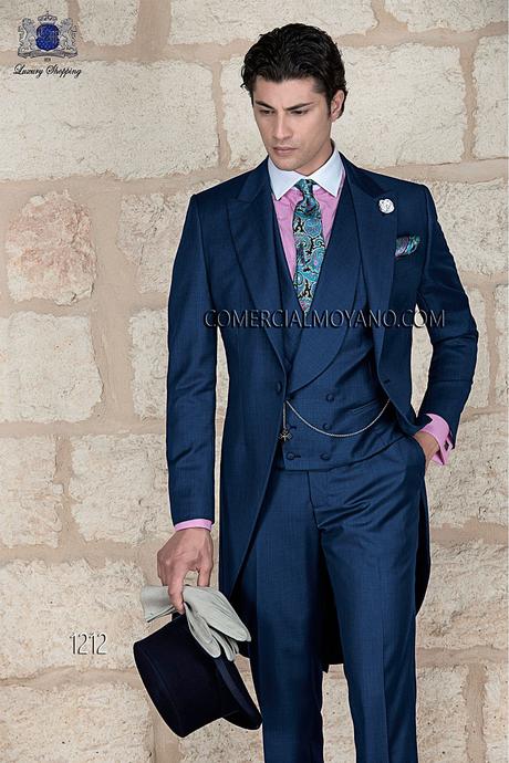 Chaqué azul para tu boda Chaque azul en tejido fil a fil, modelo 1212 Ottavio Nuccio Gala colección Gentleman 2015.