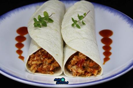 Tacos o tortitas de pollo y tomate Ana Sevilla con Thermomix.