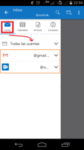 Verificar las cuentas sincronizadas en Outlook para Android