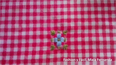 Bordado fácil sobre tela de cuadros (Easy embroider on a checked pattern fabric) Bordado fácil sobre tela de cuadros (Easy embroider on a checked pattern fabric)