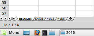 Cómo hacer más grandes las pestañas de hojas de cálculo en LibreOffice bitacoralinux-libreoffice-01