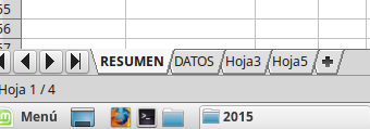 Cómo hacer más grandes las pestañas de hojas de cálculo en LibreOffice bitacoralinux-libreoffice-05