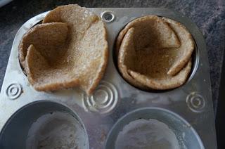 Mini tartas de pan y verdura Mini tartas de pan y verdura