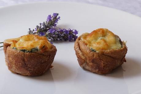 Mini tartas de pan y verdura Mini tartas de pan y verdura