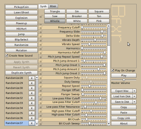 Bfxr aplicación gratuita para crear efectos de sonido para juegos Bfxr aplicación gratuita para crear efectos de sonido para juegos