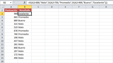 Cómo Usar la Función SI Anidada en Excel Cómo Usar la Función SI Anidada en Excel