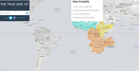 The True Size: Una Aplicacion Web Interactiva para Comparar el Tamaño de Paises the true size