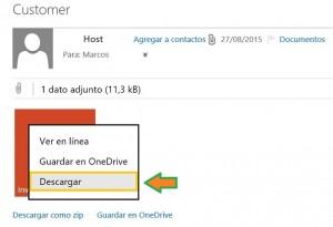 Descargar archivos recibidos en Outlook.com Descargar archivos recibidos en Outlook.com