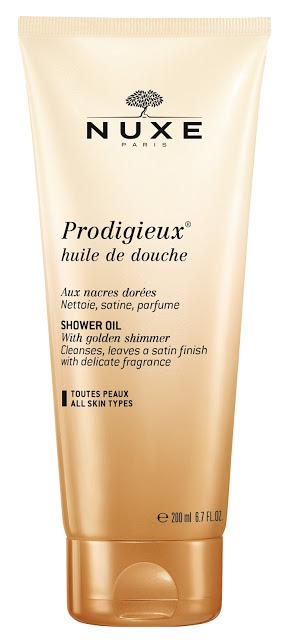 Oro líquido en la piel con NUXE Prodigieux huile de douche, nuxe