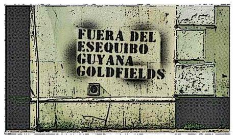 Grafiti mina de oro Aurora en la Guayana Esequiba