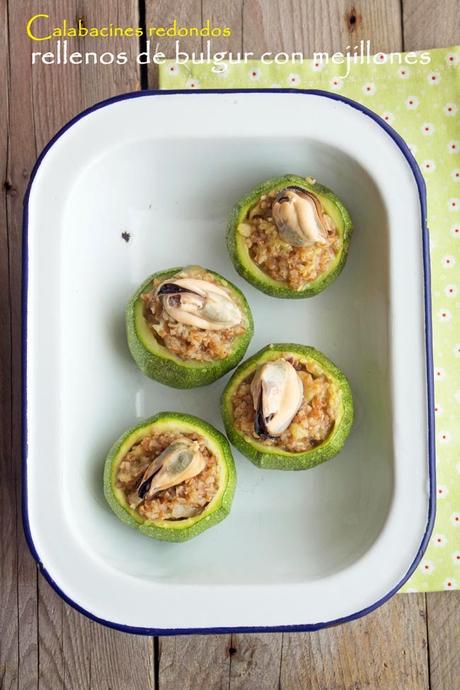 Calabacines redondos rellenos de bulgur con mejillones #comesanoCUIDATE Calabacines redondos rellenos de bulgur con mejillones #comesanoCUIDATE