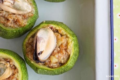 Calabacines redondos rellenos de bulgur con mejillones #comesanoCUIDATE Calabacines redondos rellenos de bulgur con mejillones #comesanoCUIDATE