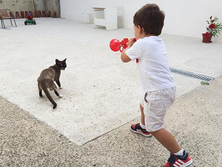 De supermanes y vacas niño en fiestas