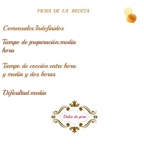 DULCE DE PERA DULCE DE PERA