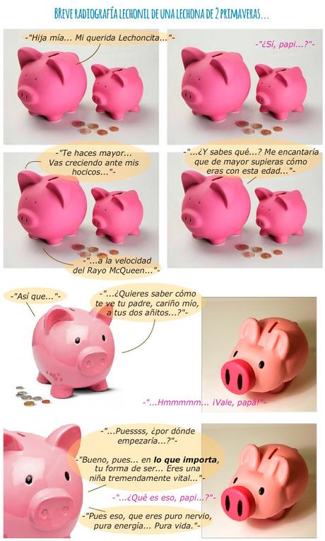 Mi lechona, con 2 años, pag 1 Viñeta 1, lechona con 2 años.