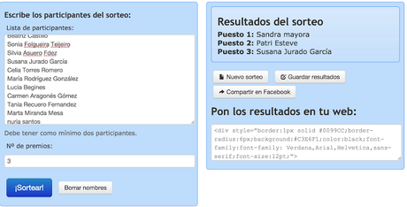 Resultados sorteo